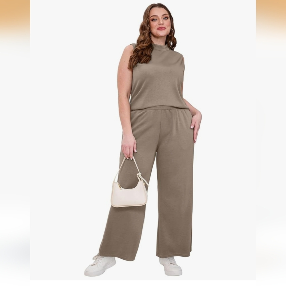 Wide Leg Lounge Pants in Taupe
